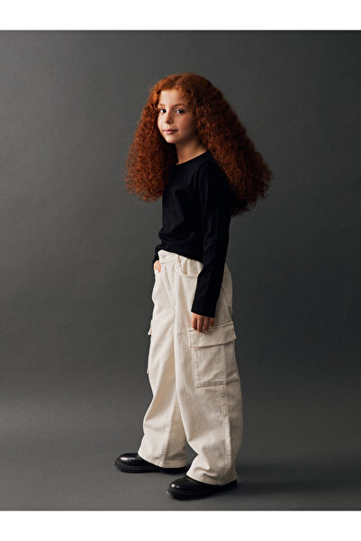 LC Waikiki Basic Girl's Velvet Cargo Pants