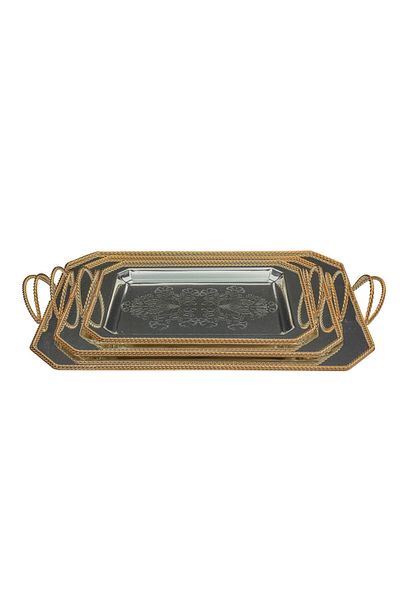 Alsaif Gallery Steel Tray Set Al Seif Gallery