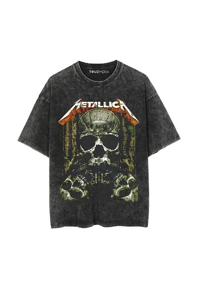 Touz Moda Μπλουζάκι με στάμπα Metallica Skull Unisex Oversize Rock Series