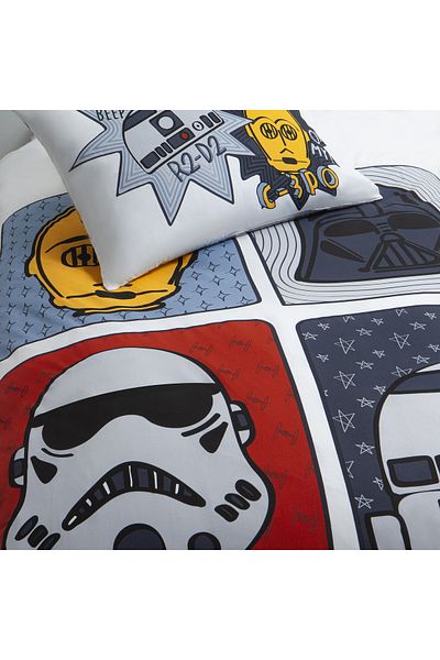Disney Collection Set lenjerie de pat reversibil Disney Home Star Wars 140x200 - fata de perna 60x70 - renforce super moale 100%