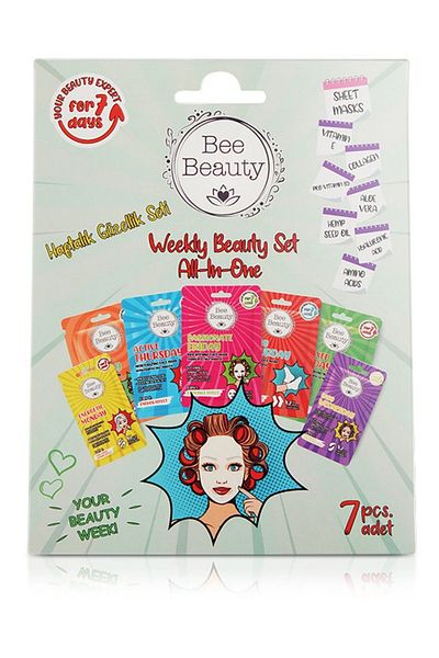 Bee Beauty Weekly Care Set 7 X Mask, Face Mask, Weekly Face Care Mask 7 Pcs