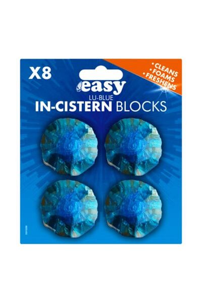 Easy -In Cistern Blocks (8x38g) Blue – Economic Toilet Freshener for Cisterns & Septic Tanks