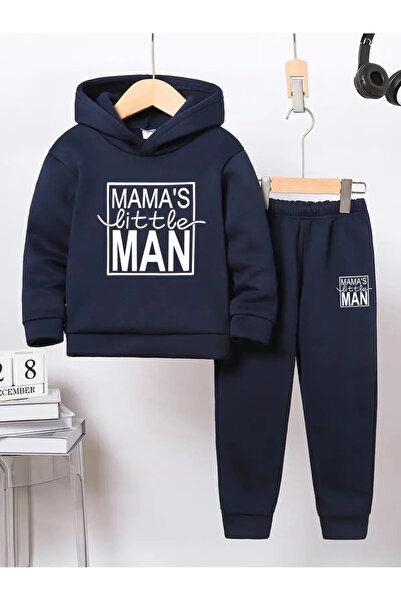 Karatopak Set de trening pentru copii de iarnă cu glugă cu imprimeu Mama's Li...