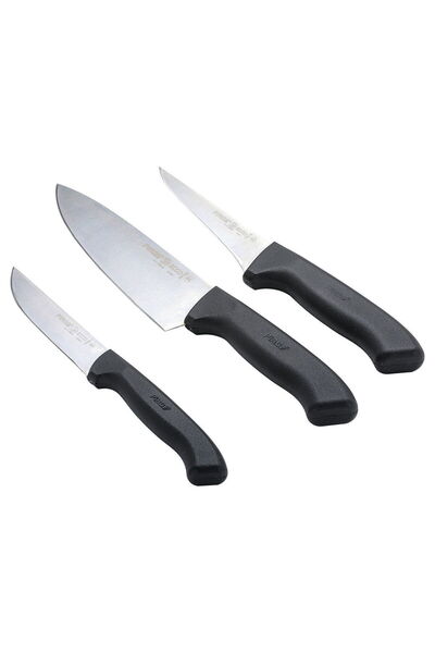 Alsaif Gallery Al Saif Gallery Steel Knife Set, 3 Pieces, Bag - Black
