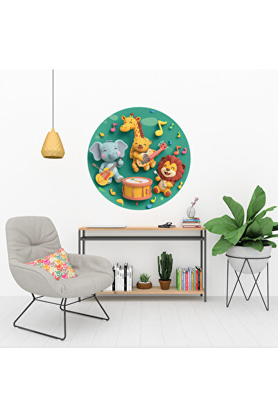 KOSS Dijital Autocolant rotund cu animale vesle muzicale, autocolant în formă...