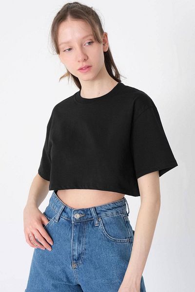 Addax T-shirt Crew Neck Basic Crop P1098-l1