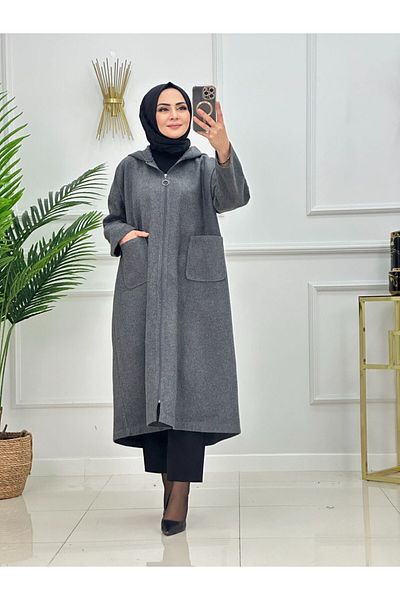 VALENS BOUTİQUE Γυναικείο παλτό με κουκούλα Hijab