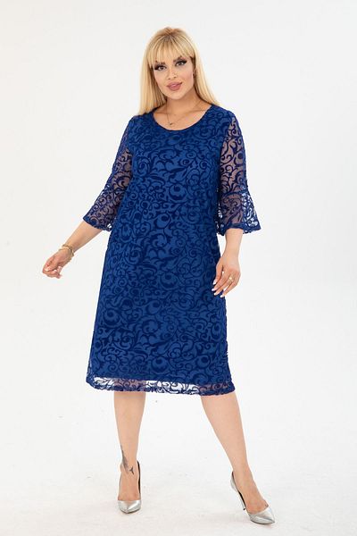modayız Βραδινό φόρεμα Saks ισπανικού μανίκι Plus Size 37A-2406