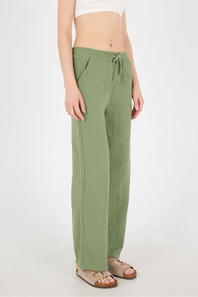 Addax PN13473-J8 Model Elastic Waist Wide Leg Trousers
