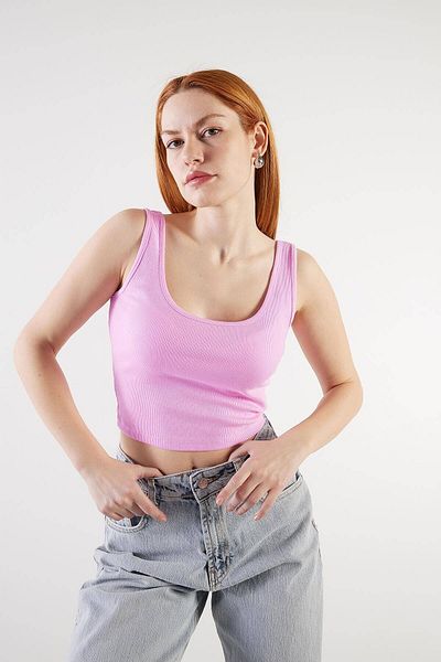 Addax U Neck Modal Crop Tank Top A13389-R12