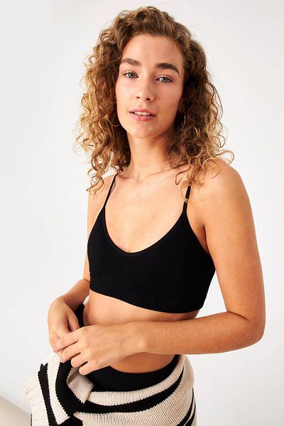 Addax Seamless Crop Tank Top with Chest Pad A6009-k1
