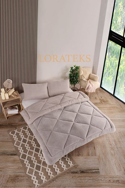 Lorateks طقم لحاف فاخر مزدوج من إليسا ويلسوفت - طقم نوم مع وسادة وغطاء على الوجهين