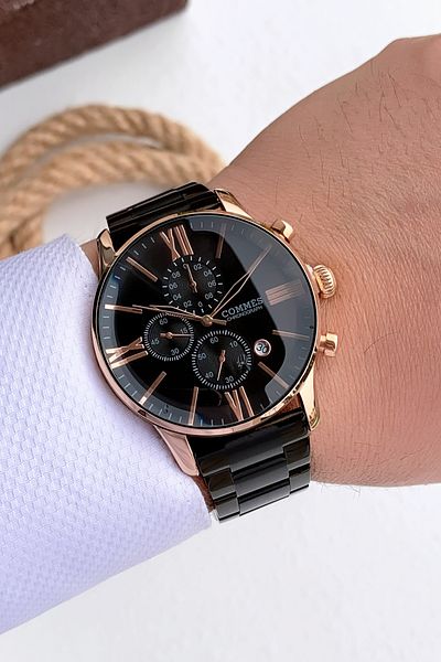 COMMES Men's Wristwatch with Calendar Steel Cord Steel Case with Bracelet Gift