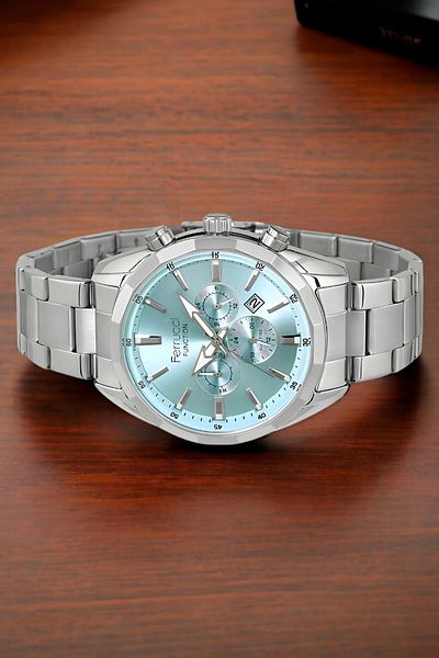 Ferrucci Function Men's Wrist Watch Silver-Blue Color Fcf.14075Fm.06 Bracelet Gift Sdfer119