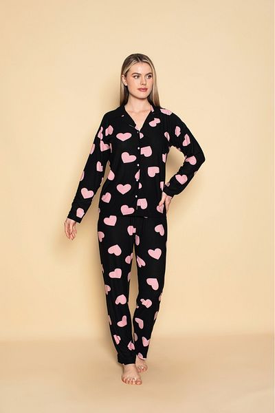 Sude HOMEWEAR Set pijamale din piele intoarsa pentru dama