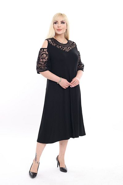 modayız Plus Size Comfortable Evening Dress 17D-2381