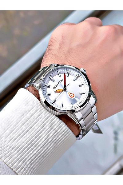 Quantum Original Licensed Steel Cord Steel Case Galatasaray Fan Men's Wristwatch