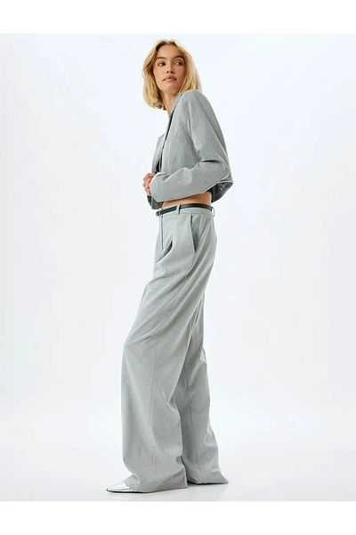 Koton High Waist Pocket Detailed Viscose Blended Fabric Palazzo Pants