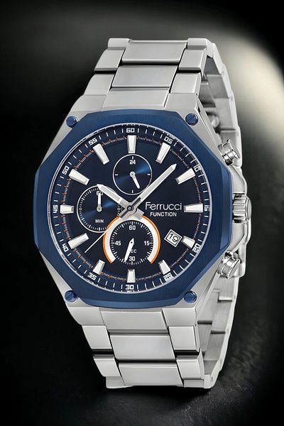 Ferrucci Men's Watch Fcf.13906Fm.04 - Silver Blue Color, Sdfer131 Model
