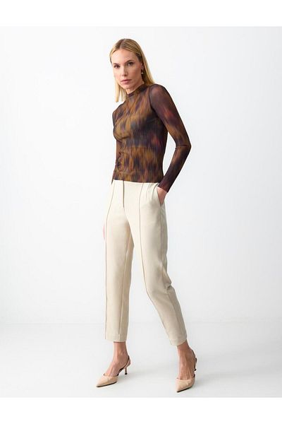 Jimmy Key Bluză tricotată din plasă cu imprimeu, slim-fit, cu decolteu