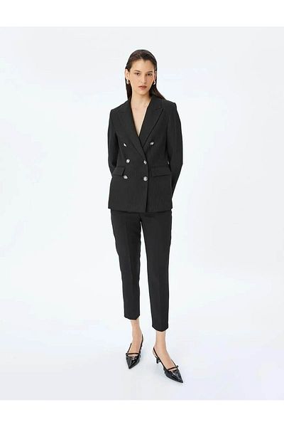 Koton Slim Fit High Waist Pocket Cigarette Fabric Trousers