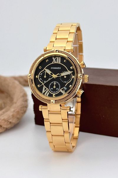 COMMES Women's Wristwatch with Calendar Steel Cord 3 Atm Water Resistant Bracelet Gift