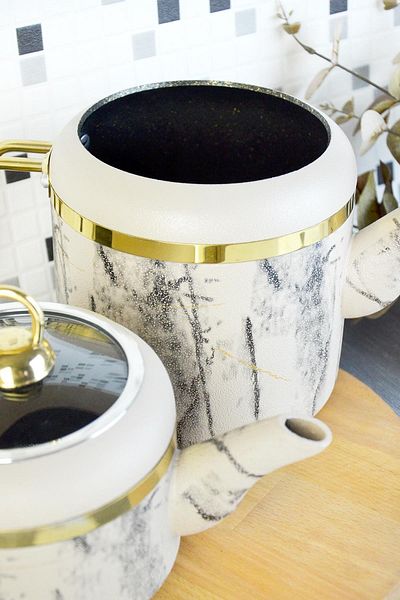 Bayev 201294   Model Marble Cream Granite Teapot