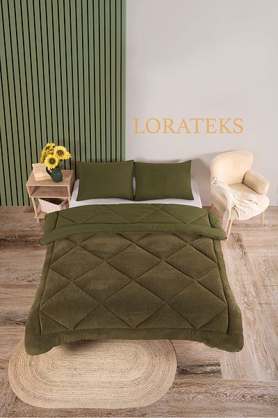 Lorateks طقم لحاف فاخر مزدوج من إليسا ويلسوفت - طقم نوم مع وسادة وغطاء على الوجهين