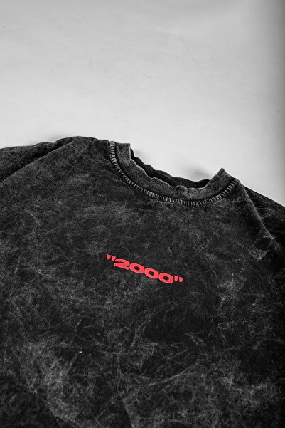 Sekizbiraltı Μπλουζάκι Unisex με στάμπα Asperitas που πλένεται μαύρο oversize