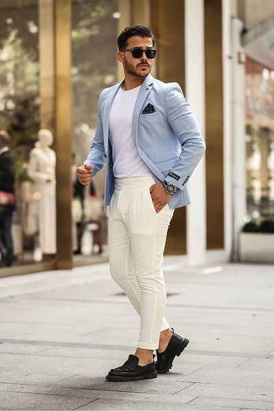 BERDA Italian Style Mono Collar Blazer Jacket Men
