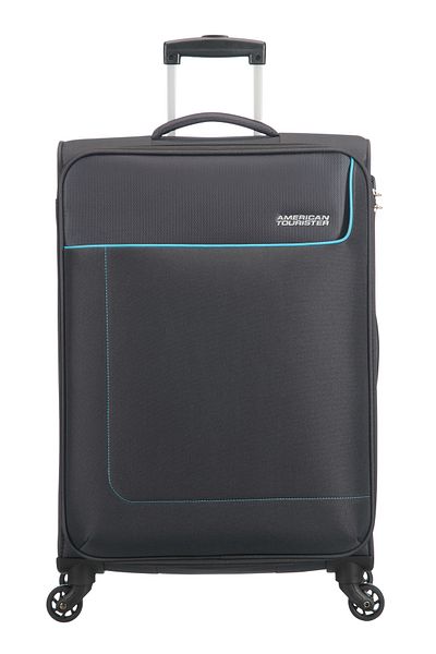 American Tourister حقيبة سفر جامايكا ذات العجلات الناعمة ذات اللون الأسود مقاس 55 سم