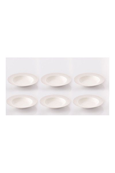 Dania 6-Piece Plate Set White/Gold 21x21x3cm