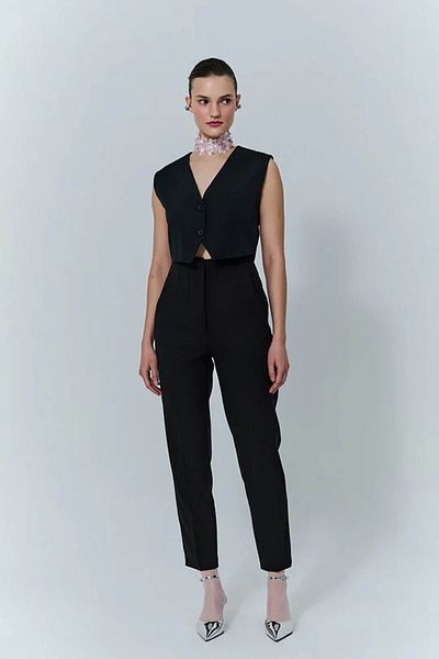 Quzu Kadın Kumaş Pantolon Siyah 71155