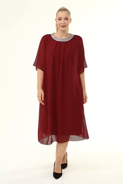 modayız Plus Size Chiffon Dress 16e-1862