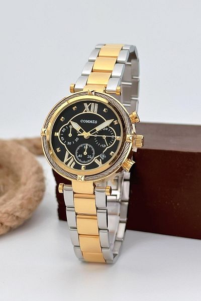 COMMES Women's Wristwatch with Calendar Steel Cord 3 Atm Water Resistant Bracelet Gift