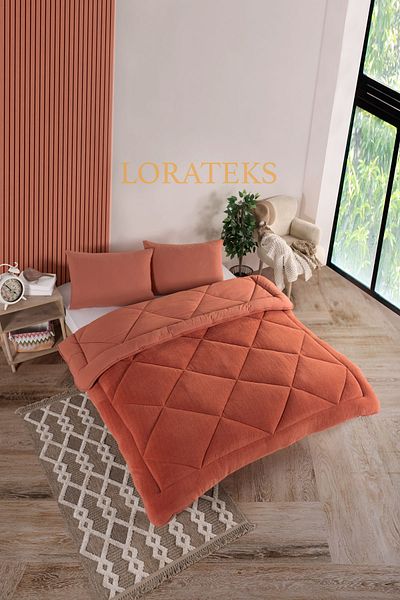 Lorateks طقم لحاف فاخر مزدوج من إليسا ويلسوفت - طقم نوم مع وسادة وغطاء على الوجهين