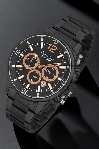 Ferrucci Black-Rose Men's Wrist Watch - Fcf.13110Fm.02 Bracelet Gift Sdfer117