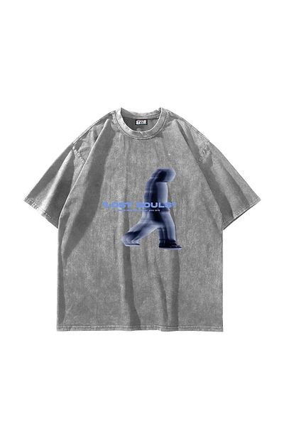 Sekizbiraltı Lost Souls Printed Washable White Unisex Oversize μπλουζάκι