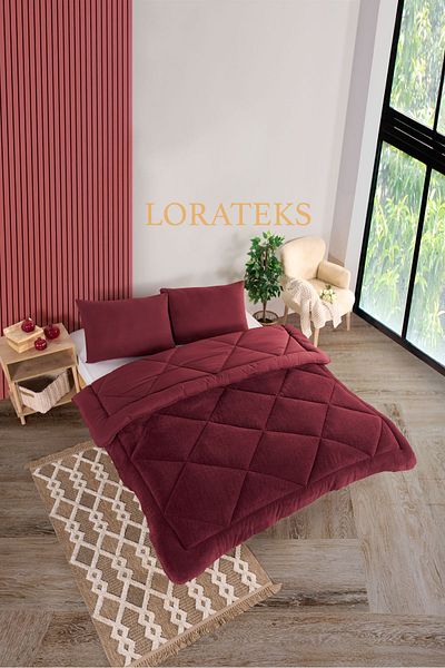 Lorateks طقم لحاف فاخر مزدوج من إليسا ويلسوفت - طقم نوم مع وسادة وغطاء على الوجهين