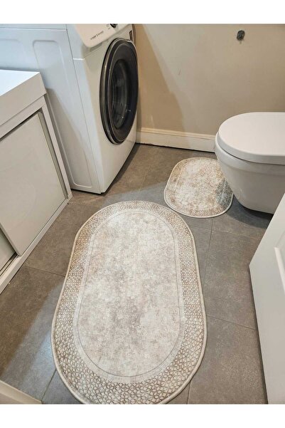 YTR HOME Διακοσμητικό Σετ Μπάνιου 3 Πατάκια Μπάνιου και Πατάκια Μηχανής που πλένονται αντιολισθητικά