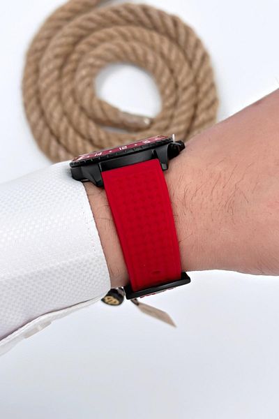Bigotti Men's Wristwatch - Red Silicone Cord, All Functions Active Sdb009
