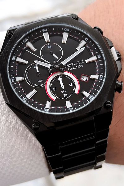 Ferrucci Steel Cord Function Black New Season Men's Wristwatch Sdfer075