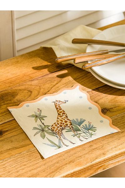 LC Waikiki Lcw Set of 20 Giraffe Printed Paper Napkins