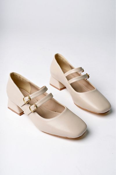 meyra'nın ayakkabıları Women's Skin Skin Closed Back Hard Hat Casual Comfortable Short Heeled Ballerina Shoes