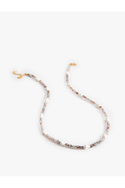 Koton Beaded Necklace Natural Stone Look