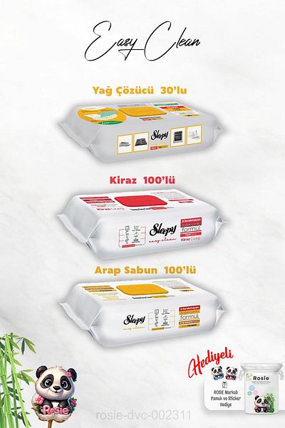 Sleepy Sleepy 100Pcs Cleaning Towels and Rosie Gift with Degreaser 30Pcs, Cherry and Arabian Soap Added