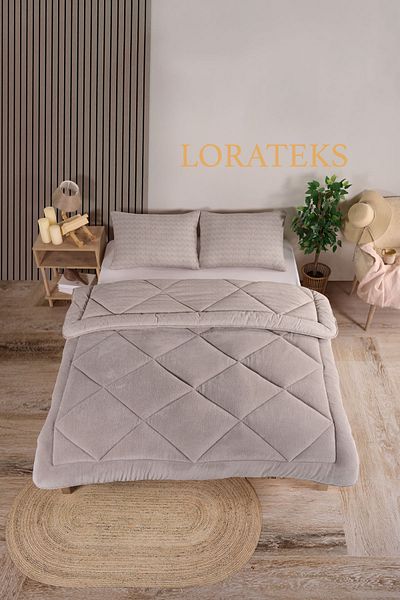 Lorateks طقم لحاف فاخر مزدوج من إليسا ويلسوفت - طقم نوم مع وسادة وغطاء على الوجهين