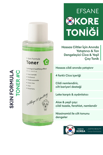 Village 11 Factory C Skin Formula Toner 250ml Yatıştırıcı Cica Tonik