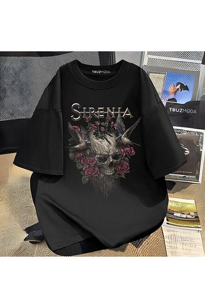 Touz Moda Μπλουζάκι με στάμπα Unisex Oversize Series Rock Sirenia