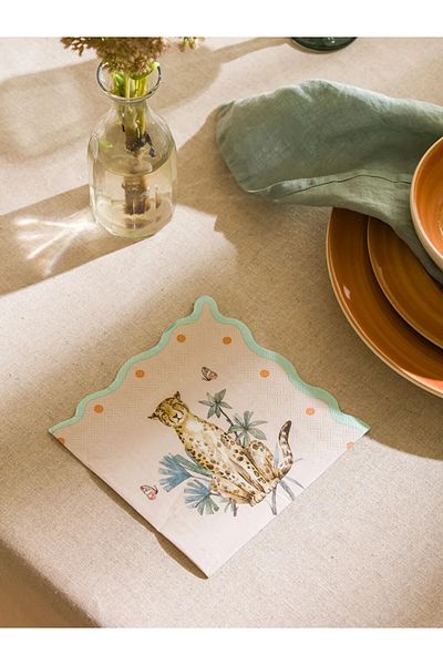 LC Waikiki Lcw Set of 20 Cat Printed Paper Napkins